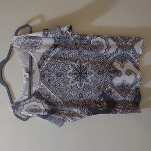 Forever 21 paisley floral print cold-shoulder top